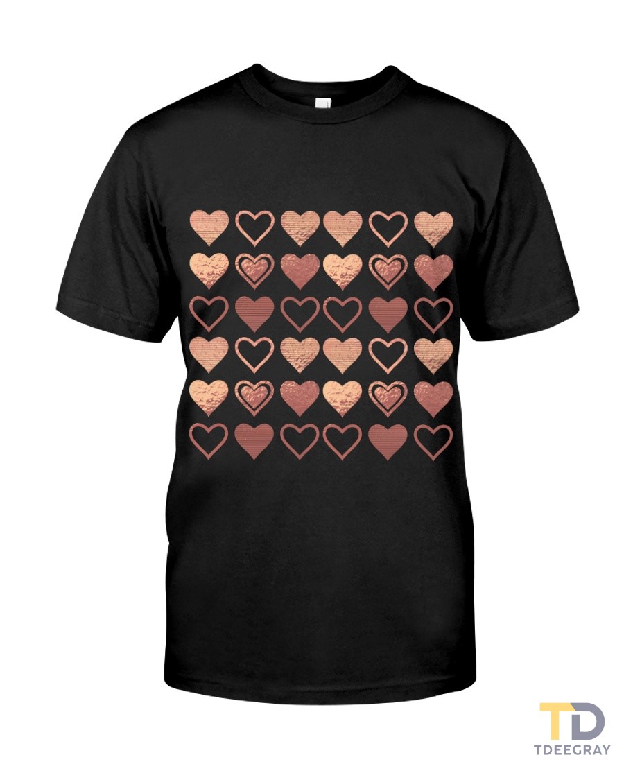 Rose Gold Glitter Small Hearts Valentines Day Gift Classic T-Shirt