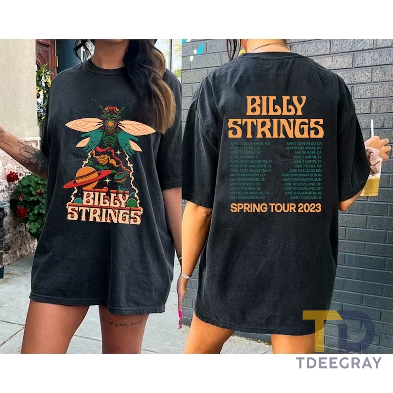 Billy Strings Spring Tour Shirt, 2023 Billy Strings Space Bug Shirt