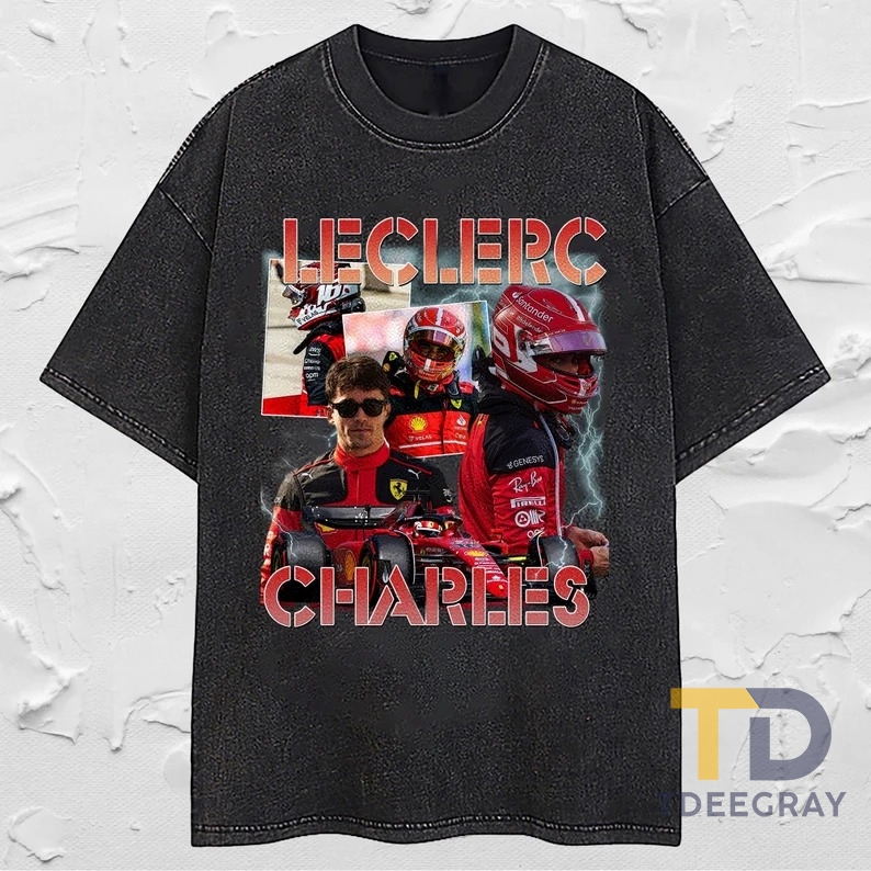 Charles Leclerc Vintage T-Shirt, Formula Racing F1 Tees