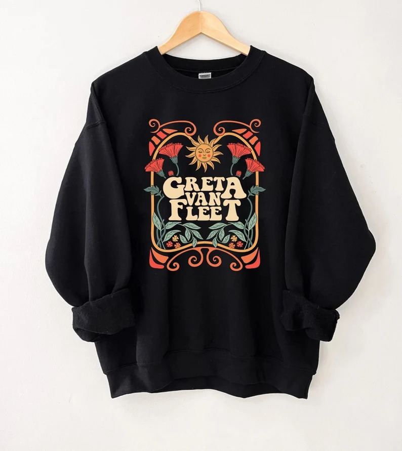 Greta Van Fleet Sweatshirt, Dream In Gold Tour 2023 Sweatshirt