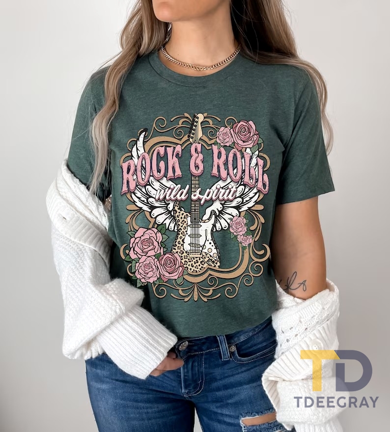 Rock and Roll Shirt Vintage Style Rock shirt - TDeegray