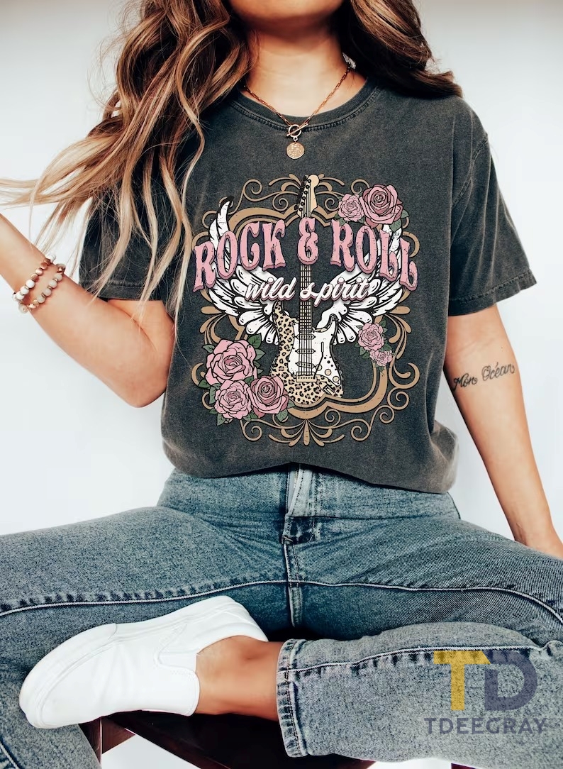 Rock and Roll Tee, Shirt Vintage Style Rock and Roll shirt