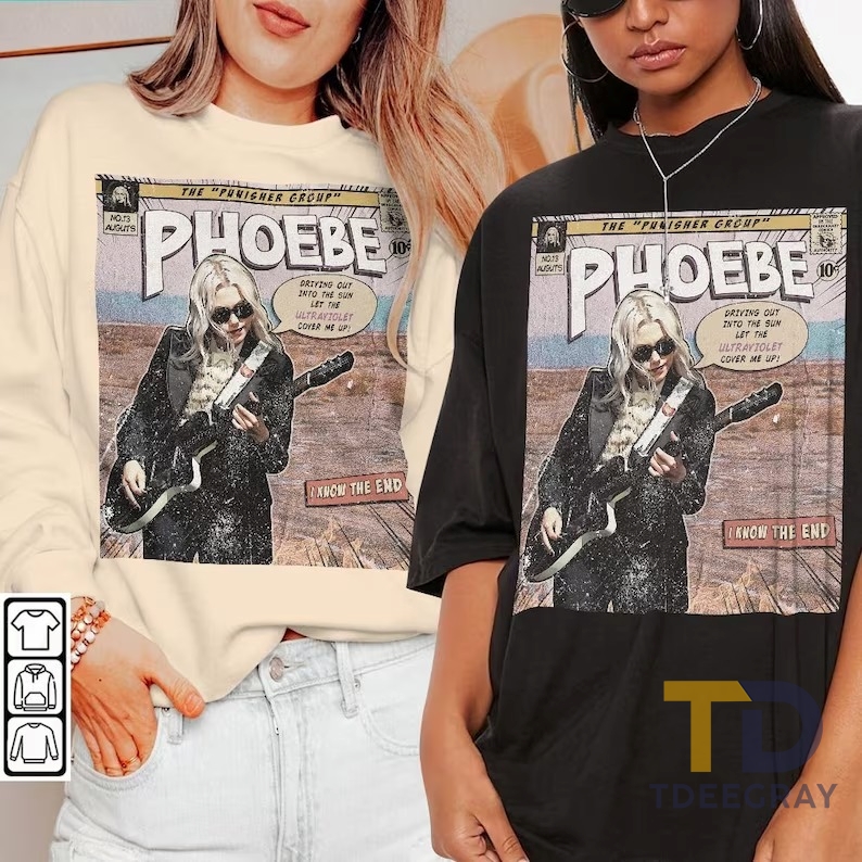 HOT Phoebe Bridgers Comic Style Shirt, Punisher Album World Tour 2023 T-Shirt
