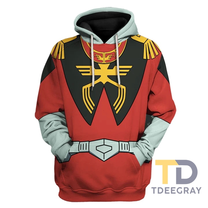 Char Aznable Mobile Suit Gundam Costume 3D All Over Printed Unisex Hoodie Apparel - TDEEGRAY