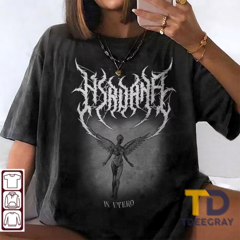 Nirvana Black Metal Shirt In Utero Black Metal Tshirt- Tdeegray