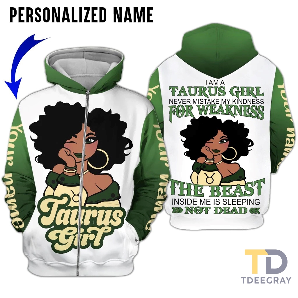 Taurus Girl Custom Name 3D All Over Printed Unisex Apparel - TDEEGRAY