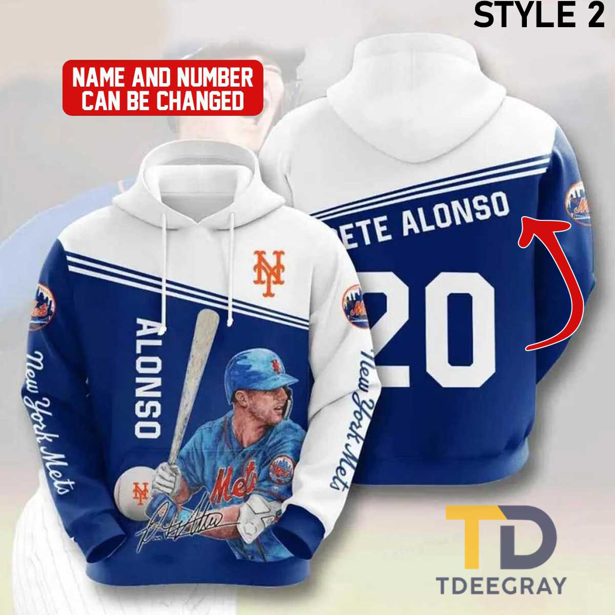 Baseball Houston Astro. MLB New York Mets Pete Alonso, Mike Piazza 3D All Over Printed Hoodie Zip Hoodie