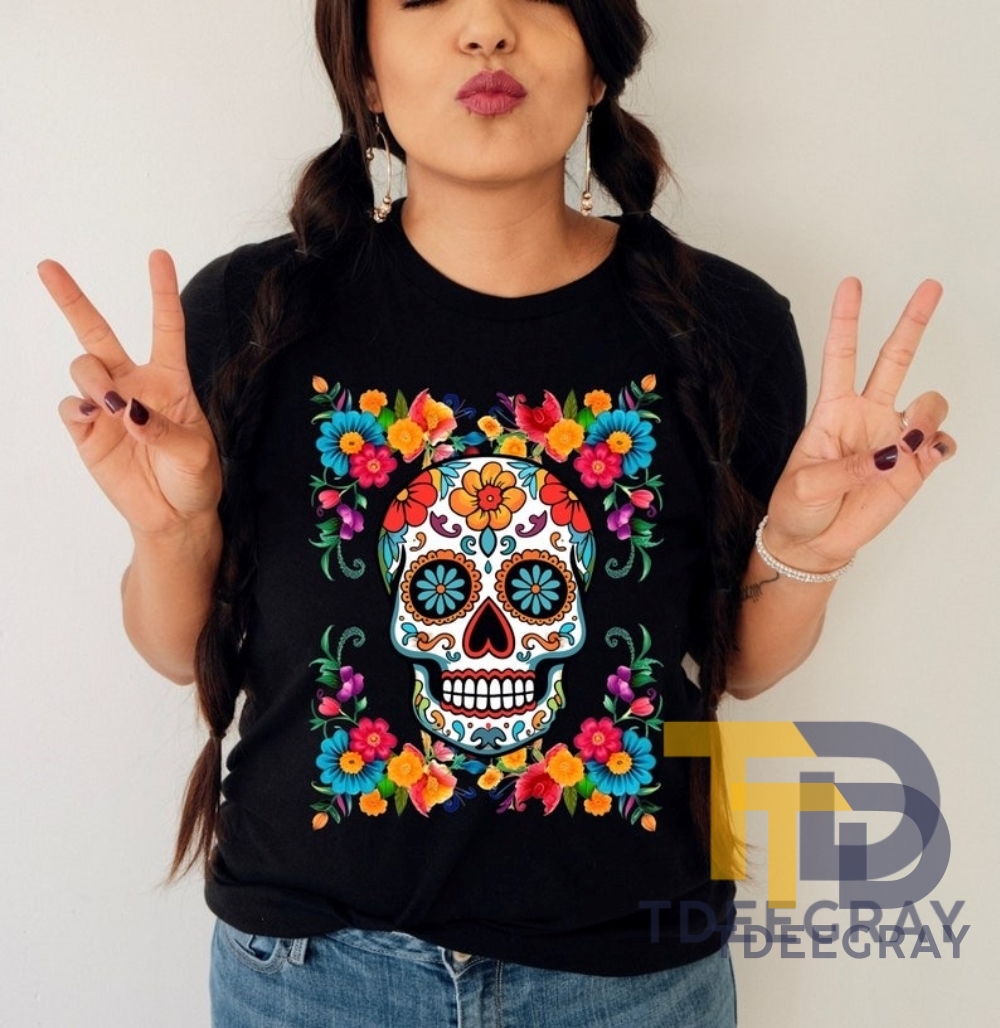 Dia De Los Muertos Shirtday Of The Dead Shirtsugar Skull Shirtmexican Shirtmexican Floral Skullhispanic Heritage Shirtlatina Shirt