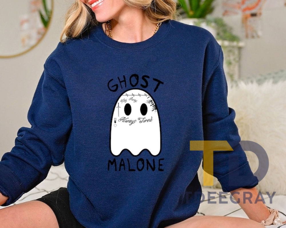 Ghost Malone Sweatshirt, Halloween Sweatshirt, Cute Ghost Sweat, Funny Halloween Crewneck, Stay Spooky