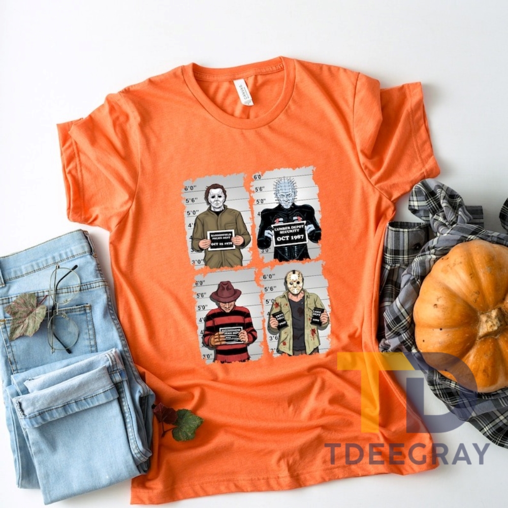 Horror Mugshot Shirt, Horror Movie Characters T-Shirt, Horror Movie Gift, Horror Movie Shirt
