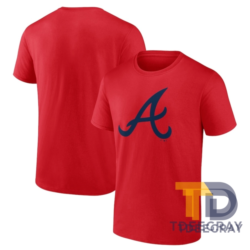 Mlb Atlanta Braves Tshirt For Unisex Atlanta Braves Fanatics Branded Official Team Logo Tshirt  Red