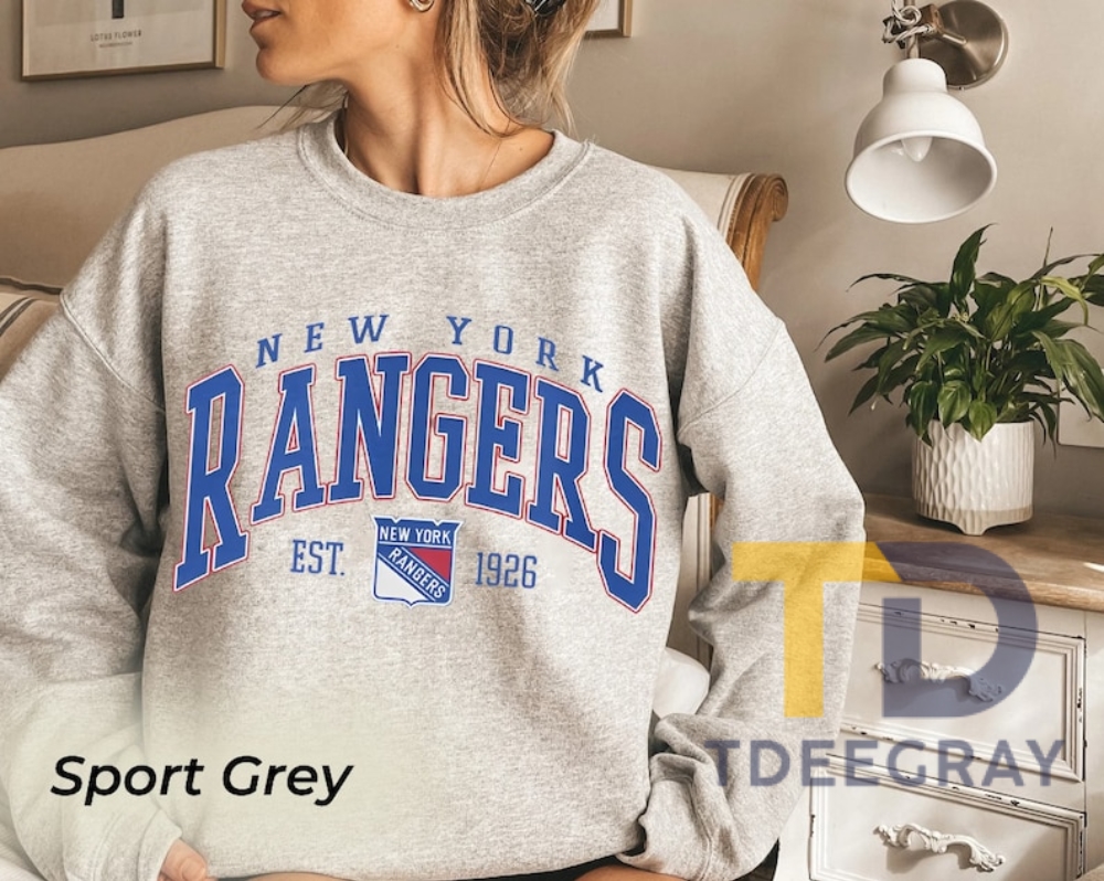 College New York Rangers Sweatshirt Sport Grey Color