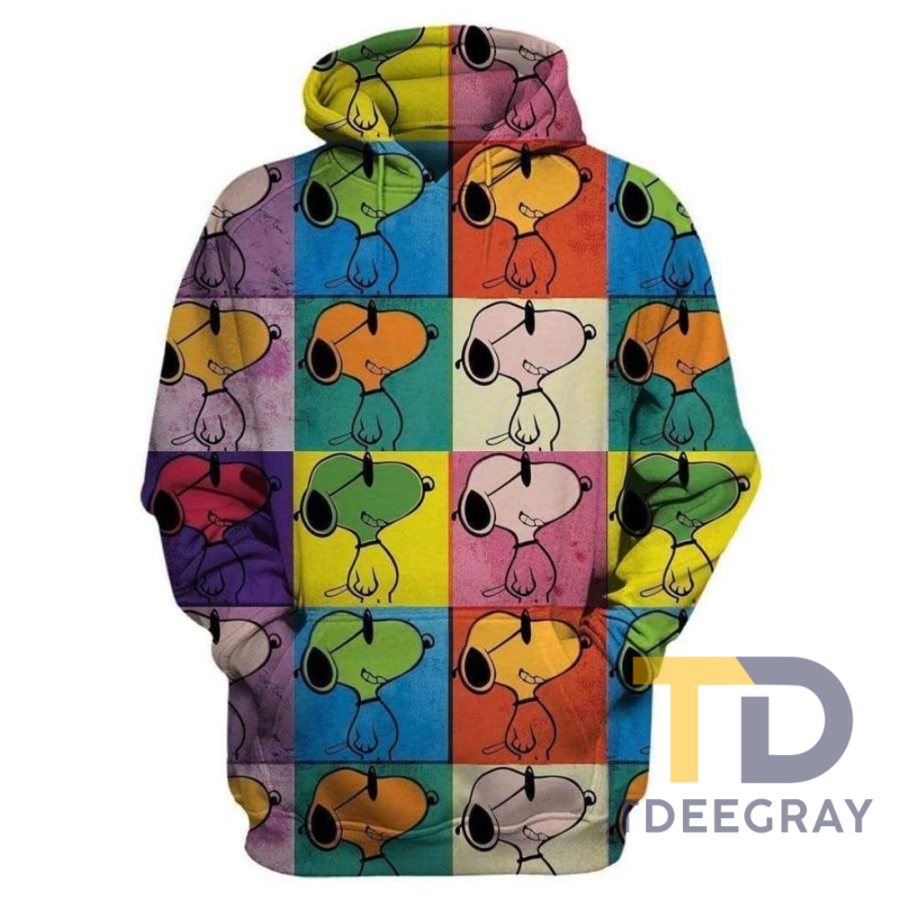 Disney Snoopy Colorful Hoodie 3D All Over Printed
