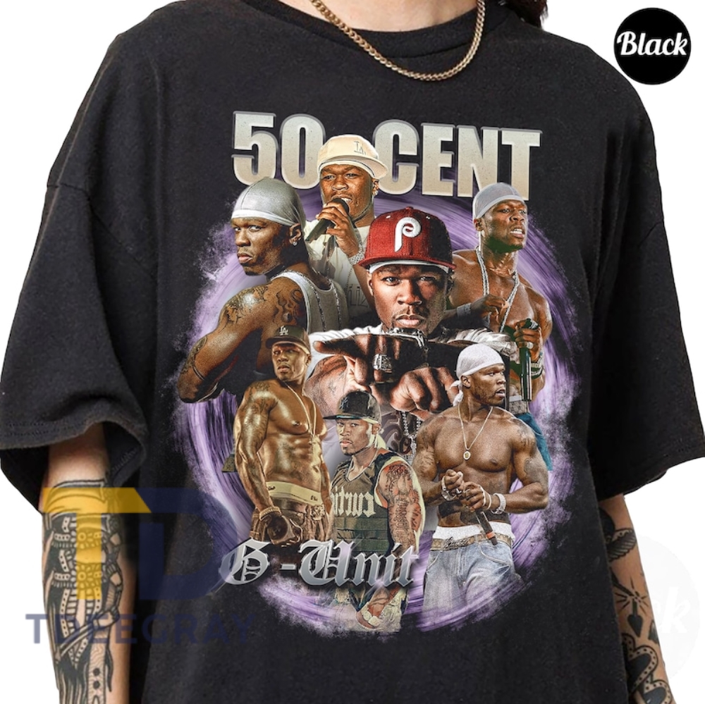 Limited 50 Cent 90S Vintage Bootleg Style Rap Tshirt