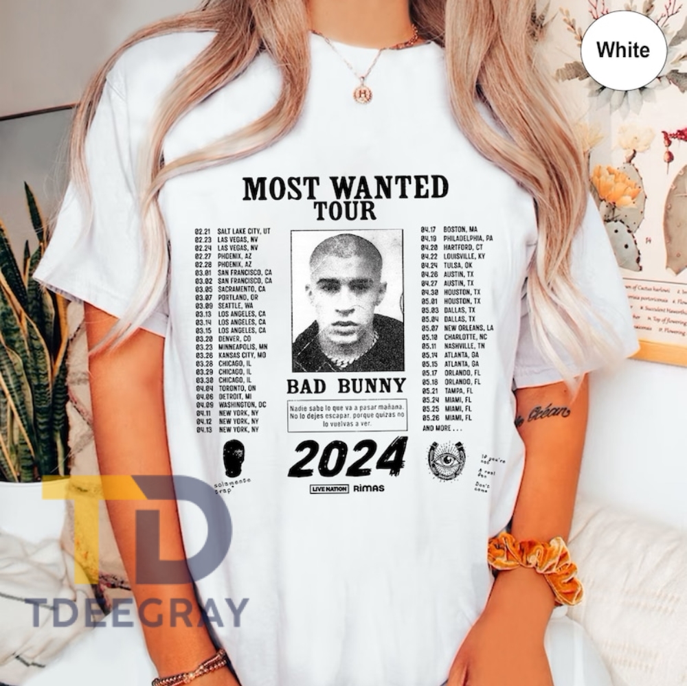 Most Wanted Bunny Tour Dates And Cities Shirts Bad Benito Mugshot Tshirt