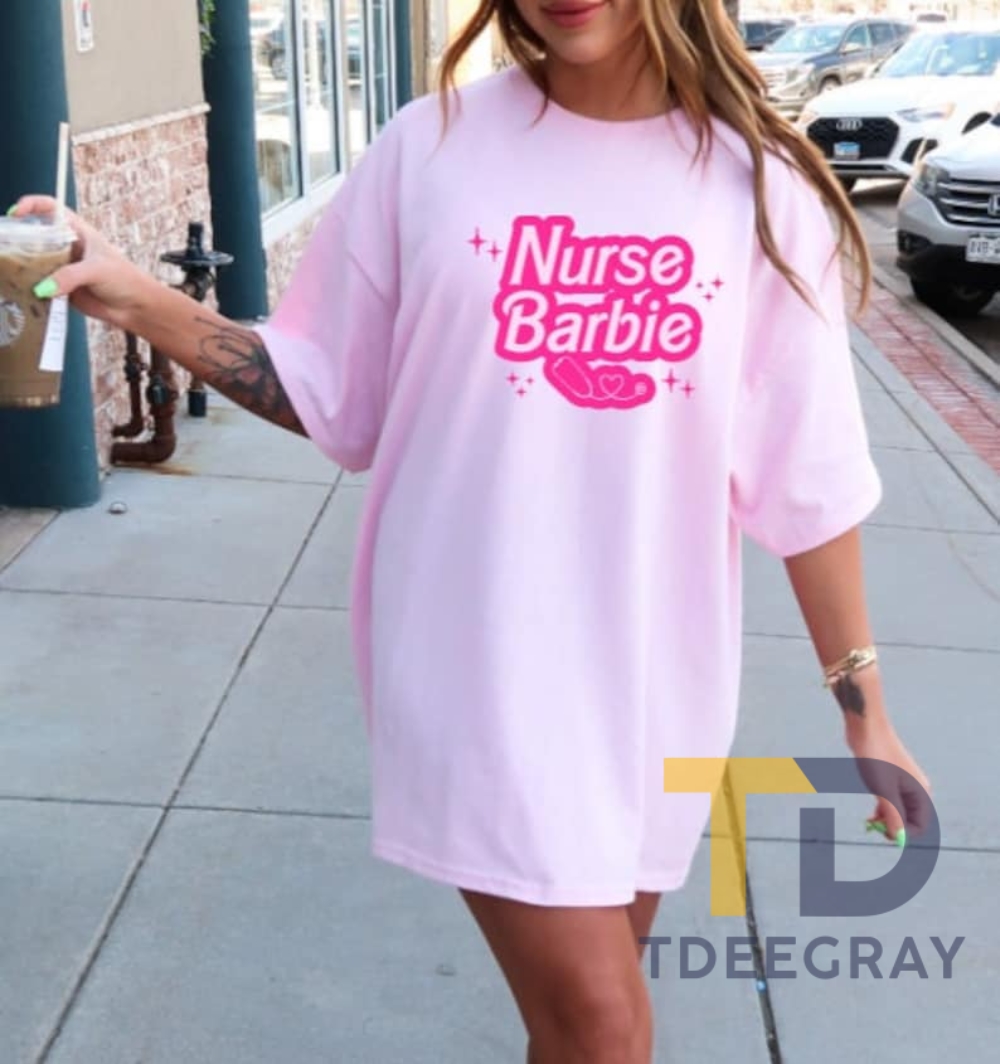 Pink Color Nurse Barbie Tshirt  Ideas Gifts For Nurse