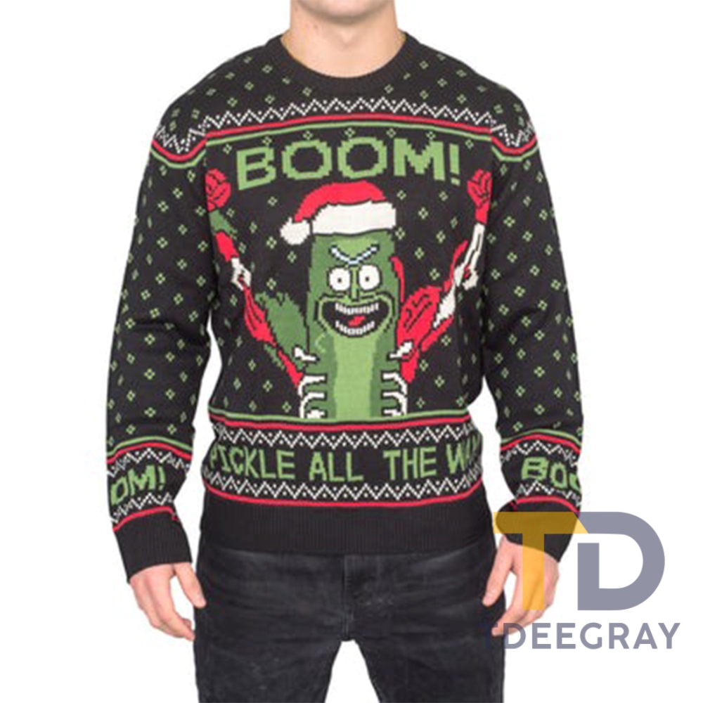 Rick And Morty Boom Pickle Rick 3D Ugly Christmas Sweater