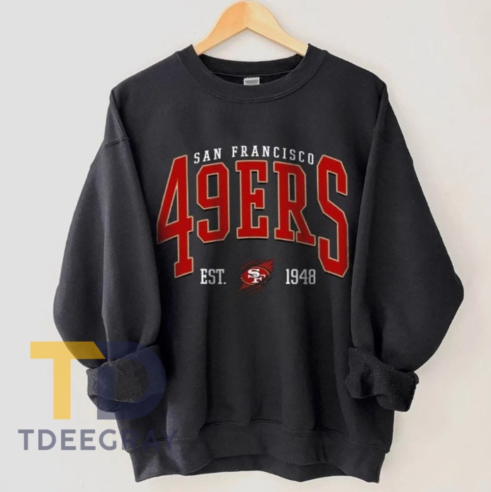 San Francisco Football Sweatshirt Vintage Style San Francisco Football Crewneck Niners Sweatshirt