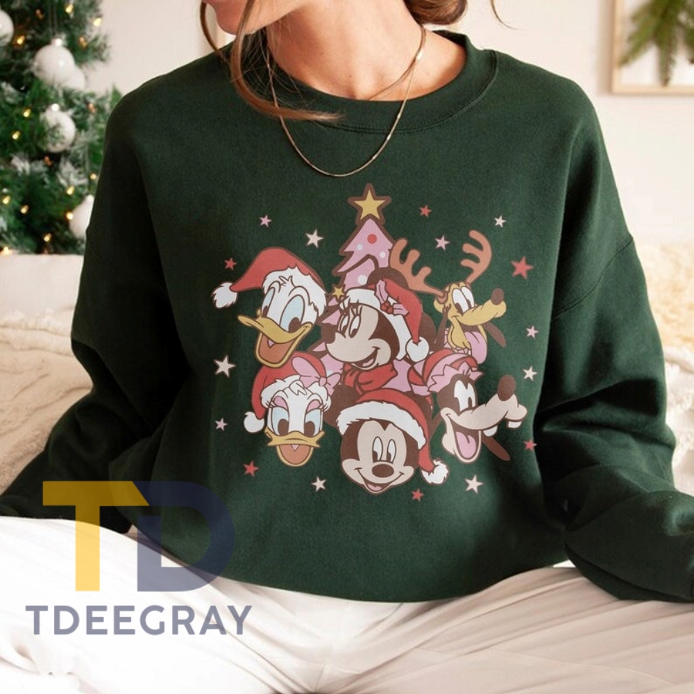 Vintage Mickey And Friends Christmas Sweatshirt Disney Christmas Sweatshirt