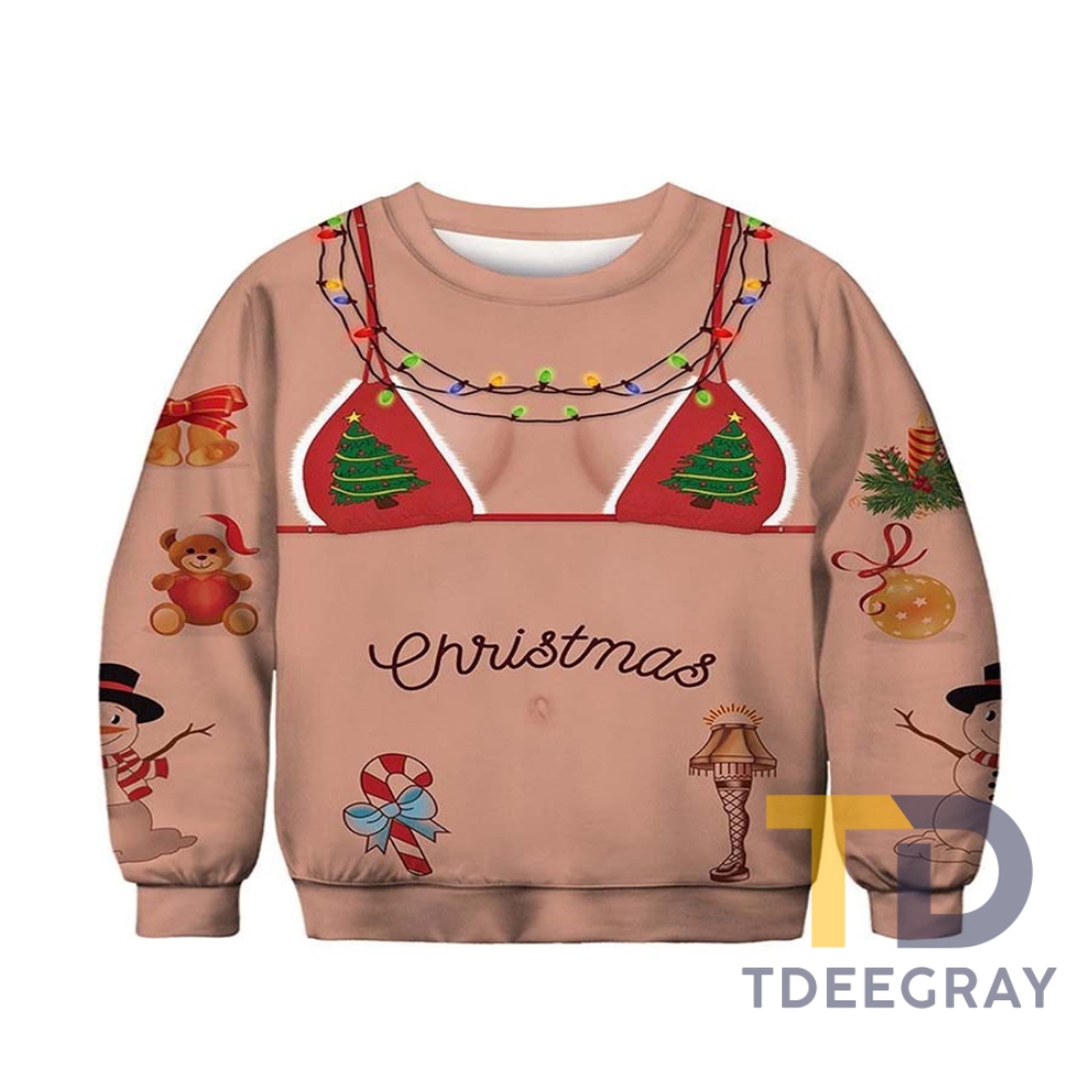 Funny Christmas Presents  A Topless 3D Ugly Sweatshirt And More