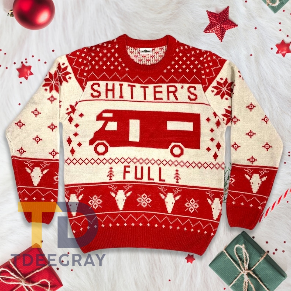 Christmas Shitters Full Ugly Christmas Sweater Red Color