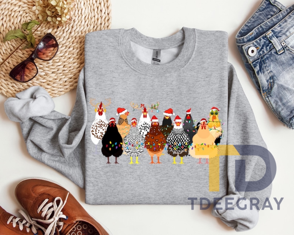 Funny Christmas Chicken Sweatshirt, Christmas Crewneck