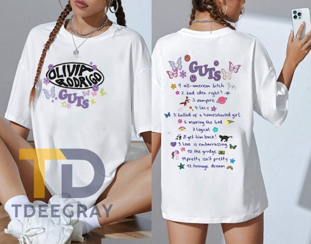Guts Album Olivia Tour Shirt 2 Sides Olivia Rodrigo Shirt