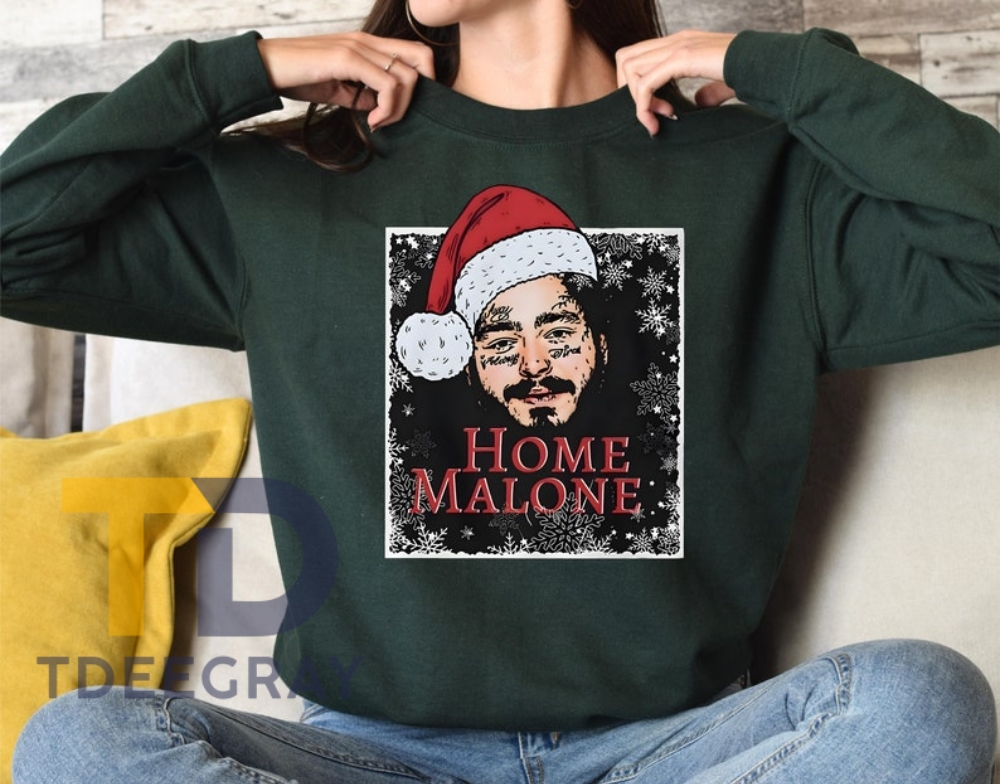 Home Malone Sweatshirt, Ugly Christmas Sweathirt