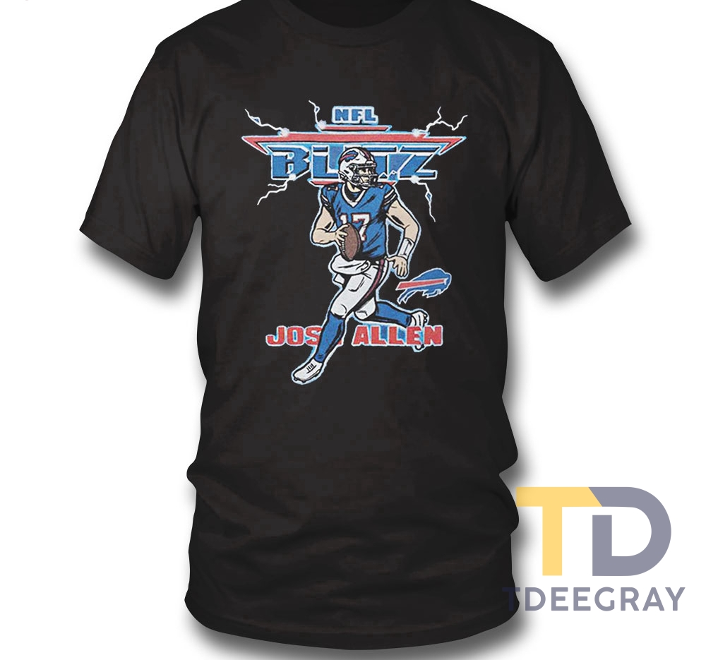 Josh Allen Nfl Blitz Buffalo Bills Lighting Retro Buffalo Bills T-shirt Long Sleeve, Ladies Tee