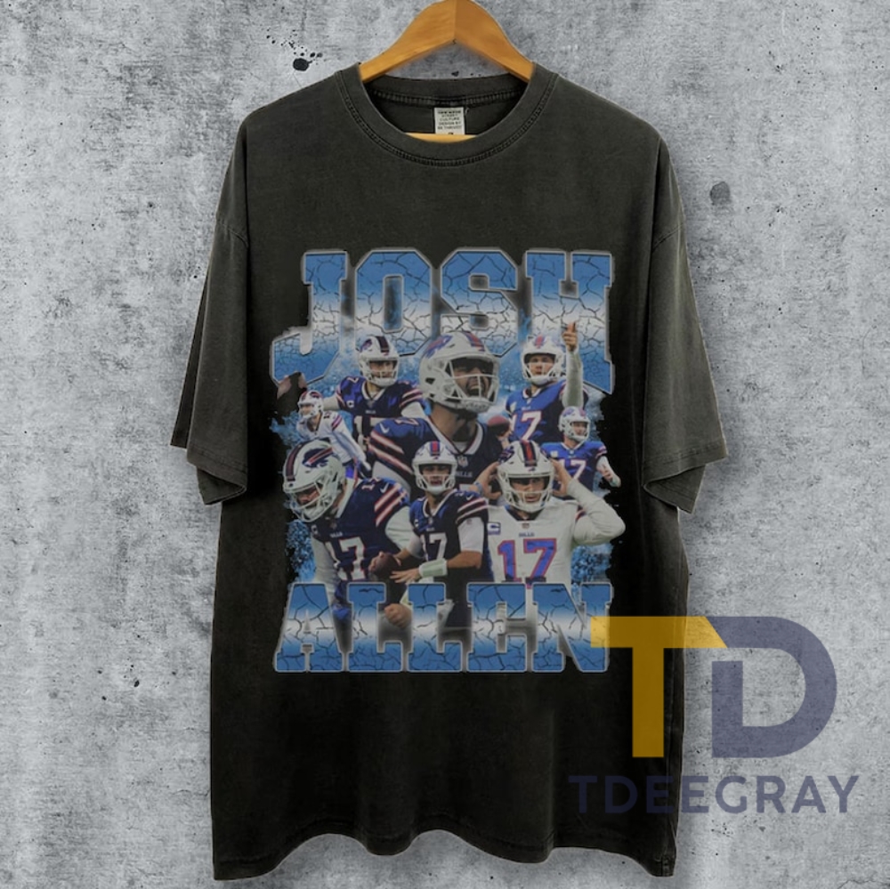 Limited Josh Allen 90S Vintage Bootleg Style Football Tshirt