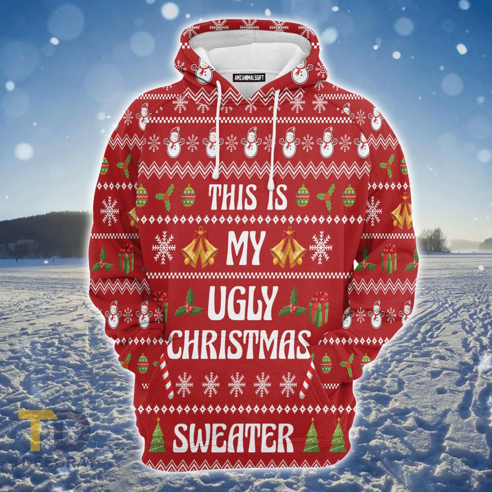 Snowman Xmas Premium Christmas Red Hoodie For Women Men