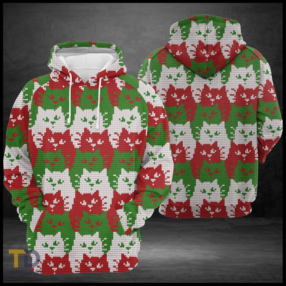 Ugly Cat Color Christmas Pullover Premium Hoodie