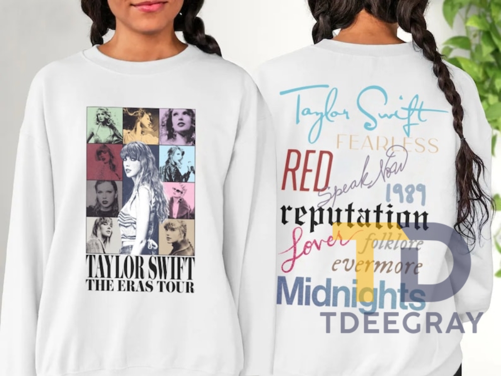 Vintage Kid Adult Taylor Eras Tour Shirt Double Sided  Taylor Swift Merch