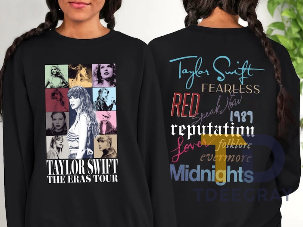 Vintage Kid Adult Taylor Eras Tour Shirt Double Sided - Taylor Swift Merch