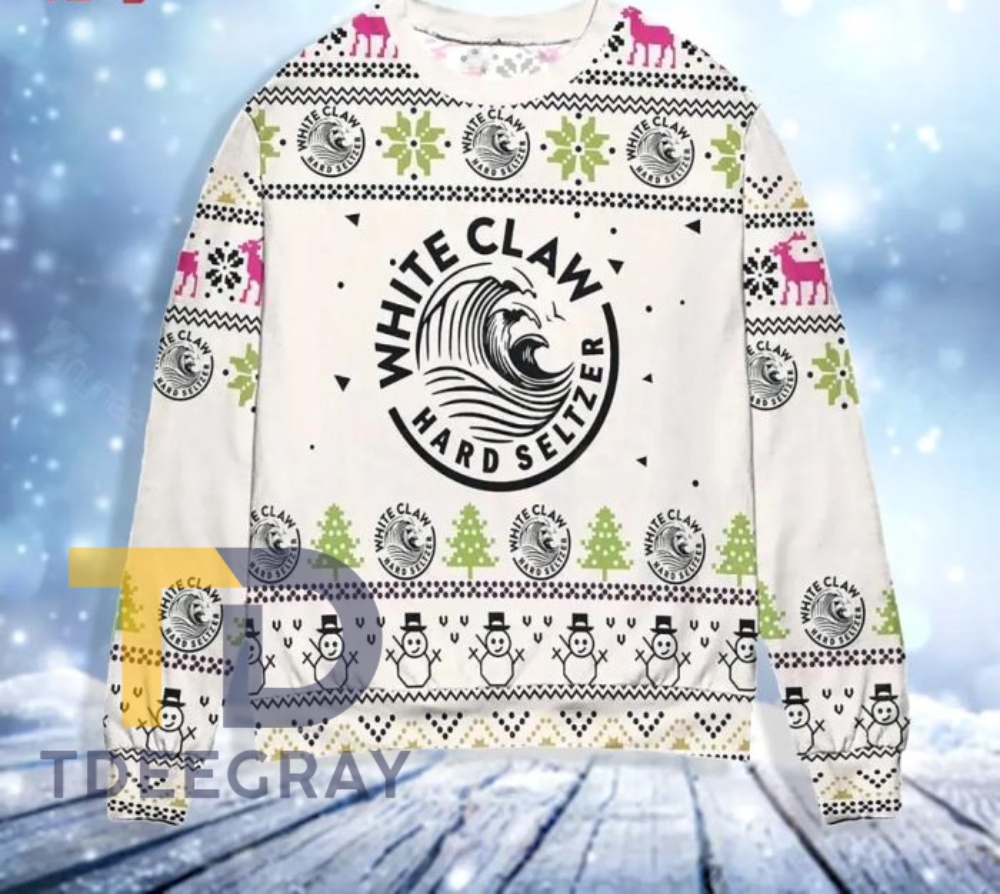 White Claw Hard Seltzer Snowman Womens Ugly Christmas Sweater
